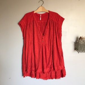 Free people flowy red top